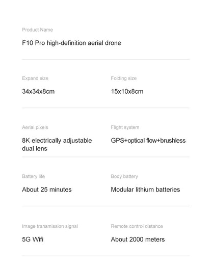 F10 Foldable GPS Drone Aerial Photography Dual Intelligent Positioning Return Home Quadcopter Professional Remote Control Aircraf