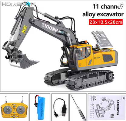 Wireless Remote Control Alloy Engineering Vehicle Excavator Bulldozer Dump Truck Loader Children's Toy
