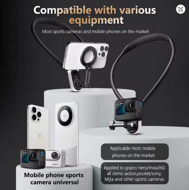 Magnetic Neck Holder Mount Necklace POV for Mobile Phones and GoPro