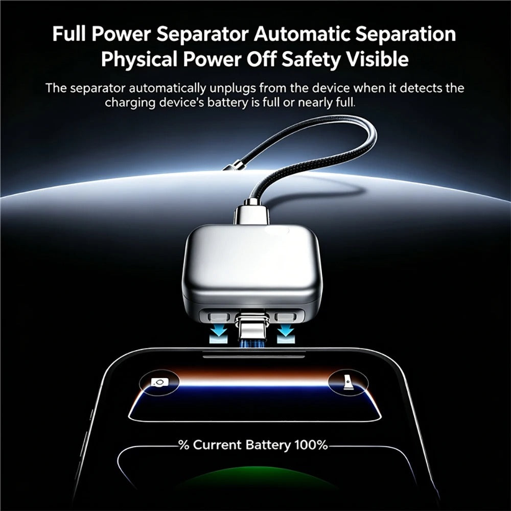 Full Charge Auto-Disconnect Charging Adapter Fast Charge Safety Separator Automatically for Type-C