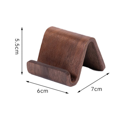 Multifunctional Solid Wood Phone Holder Front Desk Business Card Display Rack Creative Home Office Desktop Decoration