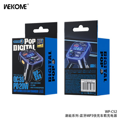 Car Wireless MP3 Player with 20W Fast Charging, Bluetooth 5.0, Hands-Free Calling, PD Fast Charging, and Car Adapter