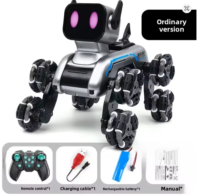 Remote Controlled Eight-Wheel Stunt Mechanical Dog Toy Gesture Sensing Climbing Transforming Electric Smart Pet