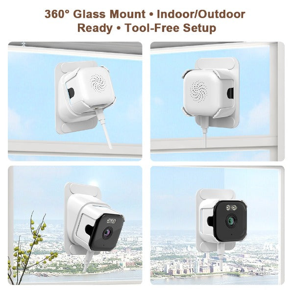 2K Window‑Mount Security Camera, WiFi Surveillance Cam, Night Vision Indoor Monitoring Camera