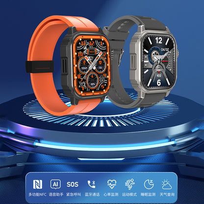 Fashion 2.1" Outdoor Sports Fitness Heart Rate Health Smart Watches Compass Blue Tooth Call NFC Music Waterproof Smartwatch