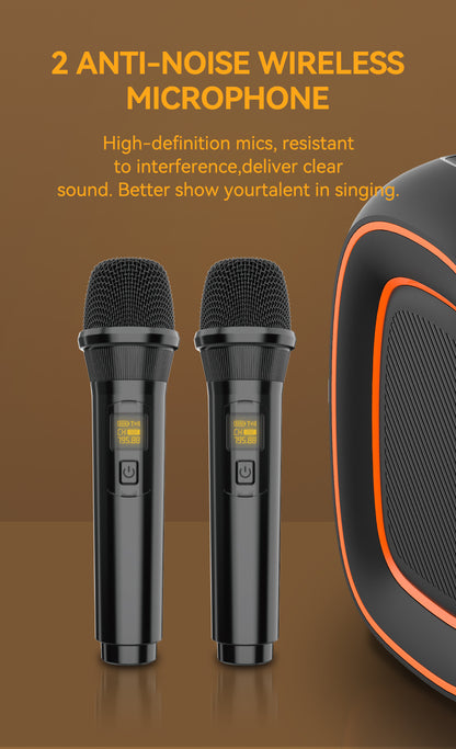 ZQS-L19 6.5 Inch Portable Wireless Speaker 2MIC Handheld Waterproof Remote Control BT/USB/TF/FM/AUX/Karaoke Outdoor Player