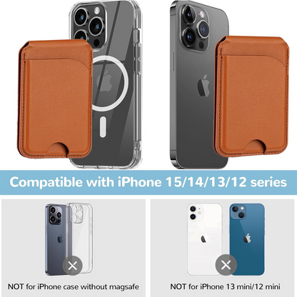 2 in 1 Magnetic MagSafe Wallet Stand, Leather Magnetic Adjustable Card Holder