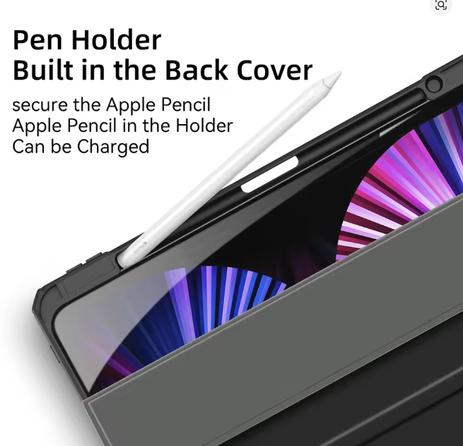 DUX DUCIS for iPad Trifold Tablet Transparent Case with Stylus Pen Holder & Auto Sleep Wake