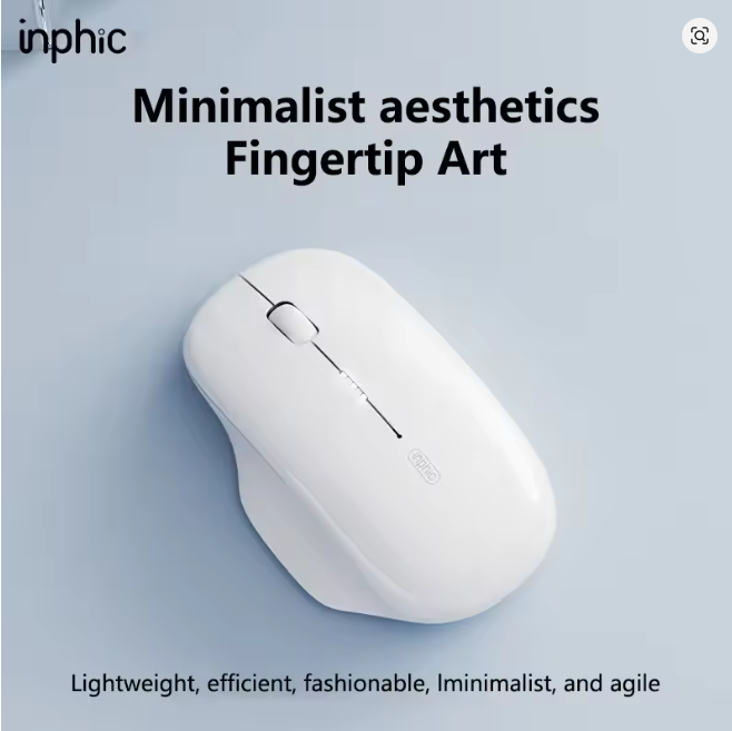 Inphic M1 Second-generation 2.4G Wireless Mouse Type-C Rechargeable Silent Office Mouse Ergonomics Battery Level Display
