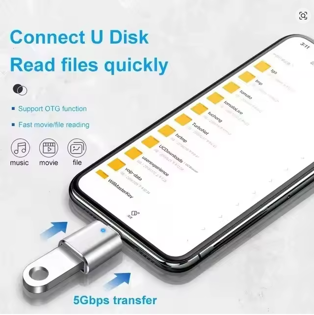 USB 3.0 OTG adapter USB-C to USB A converter suitable for Macbook Samsung Xiaomi Huawei LED USBC OTG connector