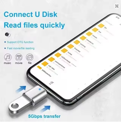 USB 3.0 OTG adapter USB-C to USB A converter suitable for Macbook Samsung Xiaomi Huawei LED USBC OTG connector