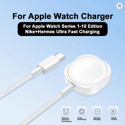 For Apple Watch Magnetic Wireless Fast Charger Series 10 9 8 7 6 5 4 3 2 1 Ultra Hermes Edition Portable iWatch Charging Cable