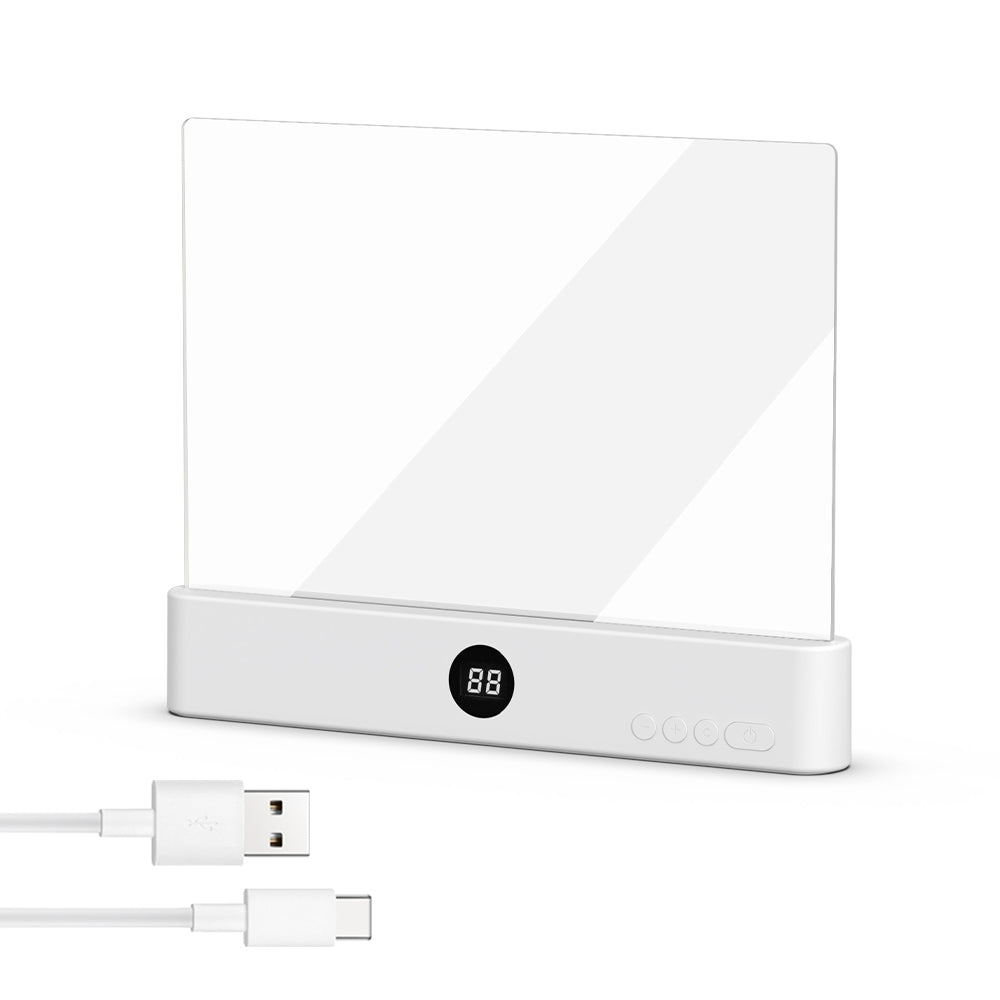 Acrylic Flat Book Night Light,Wear-Resistant Lens USB Charging Reading Lamp for Bedroom