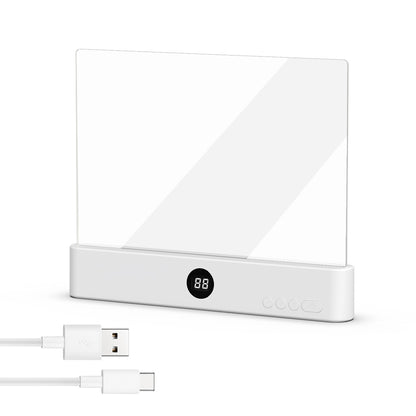 Acrylic Flat Book Night Light,Wear-Resistant Lens USB Charging Reading Lamp for Bedroom