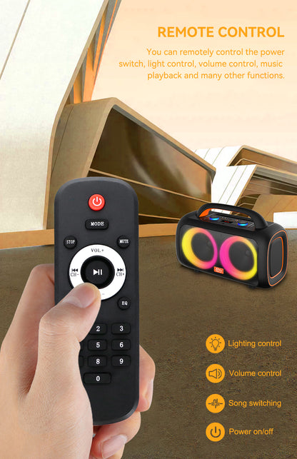 ZQS-L19 6.5 Inch Portable Wireless Speaker 2MIC Handheld Waterproof Remote Control BT/USB/TF/FM/AUX/Karaoke Outdoor Player