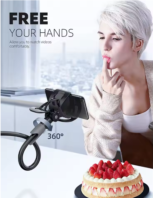 Phone Holder Bed Gooseneck Mount - Lamicall Cell Phone Clamp Clip for Desk, Flexible Lazy Long Arm