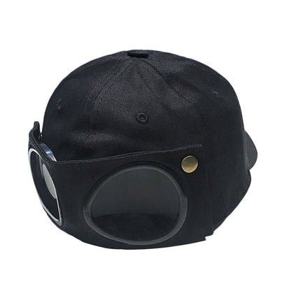 Men Women Breathable UV Protection Pilot Hat Peaked Cap Glasses Baseball Cap Sun Hat