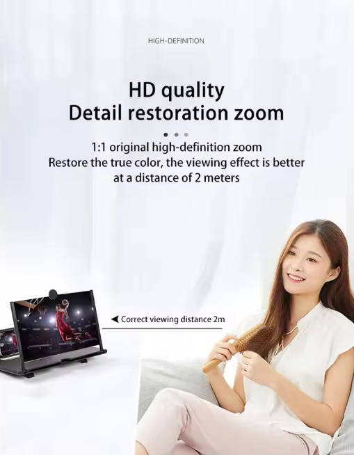 Mobile Phone Screen Amplifier Pull-Out 3d Magnifying Glass Stand Magnifier For Phone Enlarged Screen Bracket