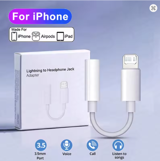Apple Headset Adapter Cable 3.5 to Lightning Mobile Phone Adapter