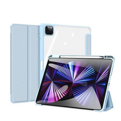 DUX DUCIS for iPad Trifold Tablet Transparent Case with Stylus Pen Holder & Auto Sleep Wake