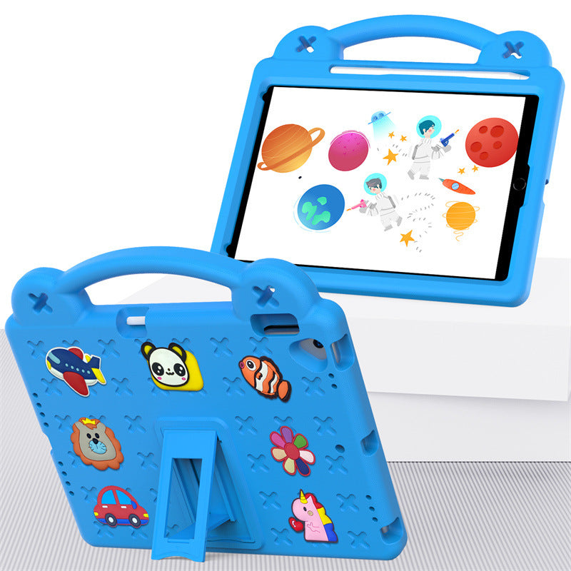 Kids EVA Tablet Shockproof Soft Cover Hand Holder Capa for iPad