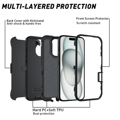 2IN1 PC+TPU Heavy Duty Rugged Armor Case for IPhone Samsung-NZ Stock