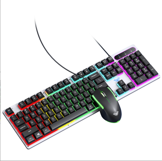 AULA Wolf Spider T630 Wired Gaming Esports Glowing Keyboard Mouse Set