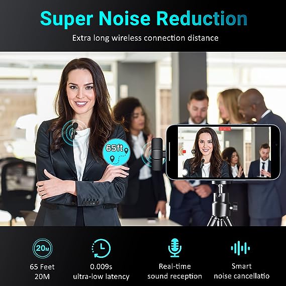 Mobile Plug-Play Wireless Lavalier Microphones for iPhone iPad Lightning