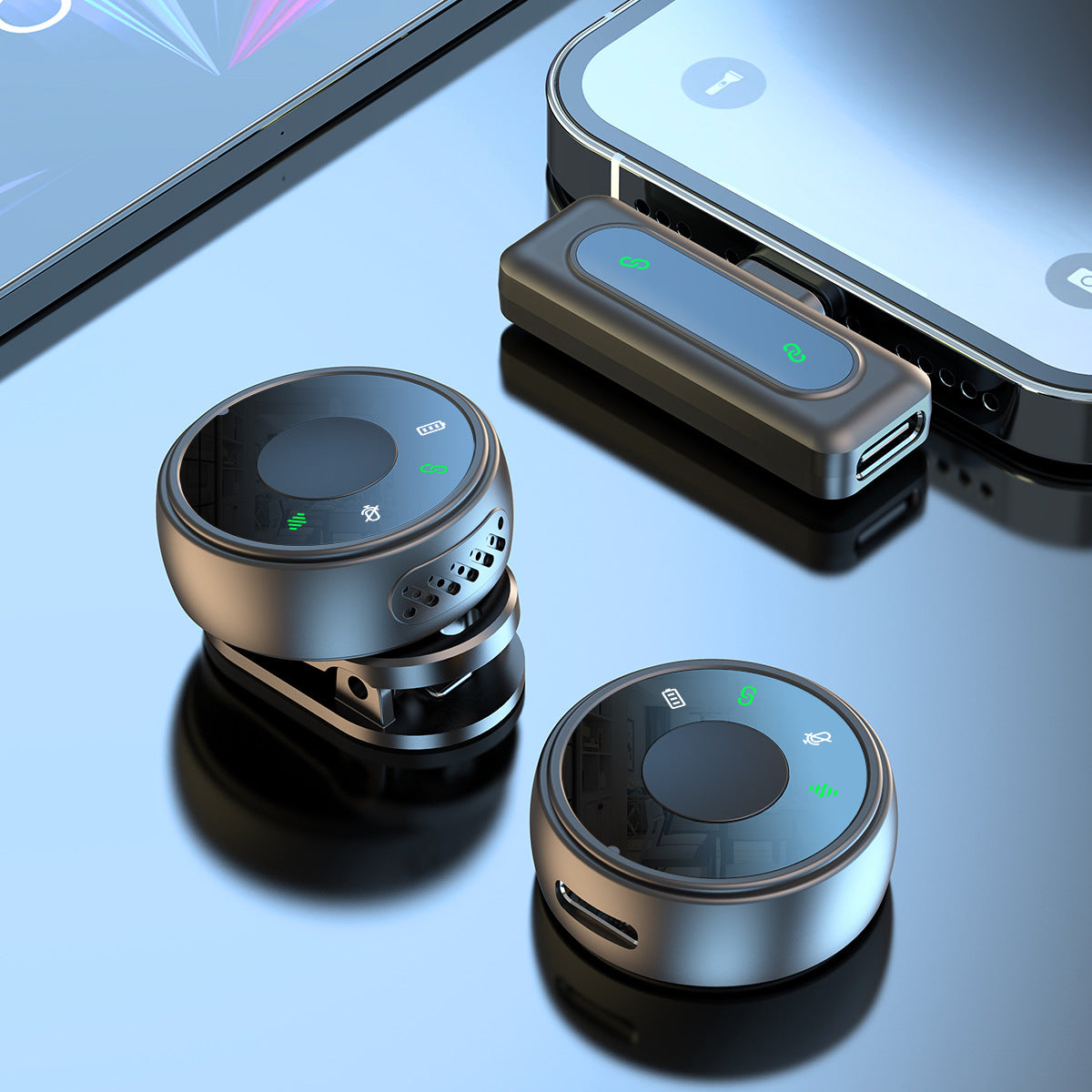 J8 wireless lavalier microphone with large capacity long endurance noise reduction magnetic clip invisible small microphone