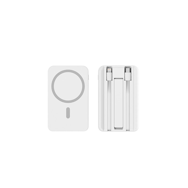 Magnetic Power Bank with Self-Contained Cable Super Fast Charging Portable Magsafe Design for Mobile Phones