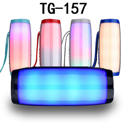 Bluetooth Speaker TG157 LED Flashing Soundbar Portable Outdoor Indoor Subwoofer Loudspeaker Support TF Card FM Radio Waterproof
