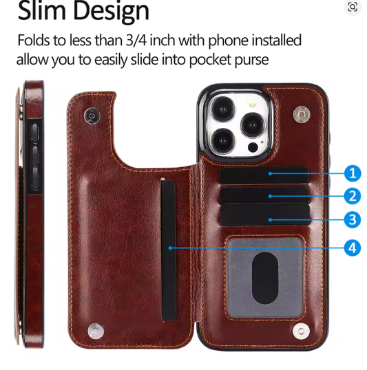 Luxury Retro Wallet Leather Case For S26 Ultra Card Slots Flip Bag Cover