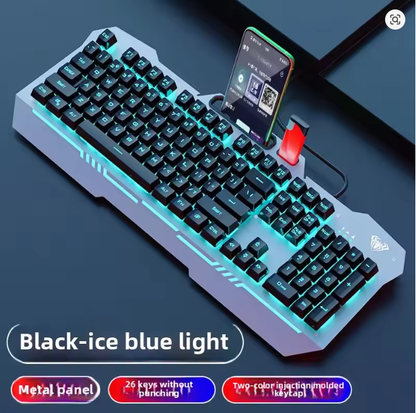 Wolf Spider T101 Metal Floating Game Mechanical Feel Keyboard Mouse Set cable conection