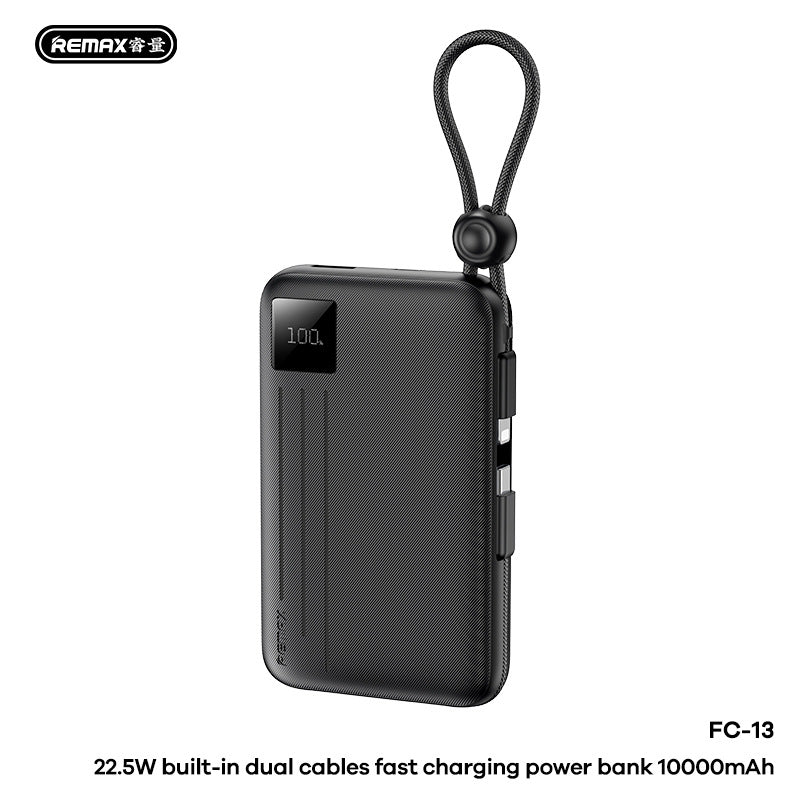 REMAX Portable Power Bank 10000mAh Built in Cable For iPhone 17 ProMax