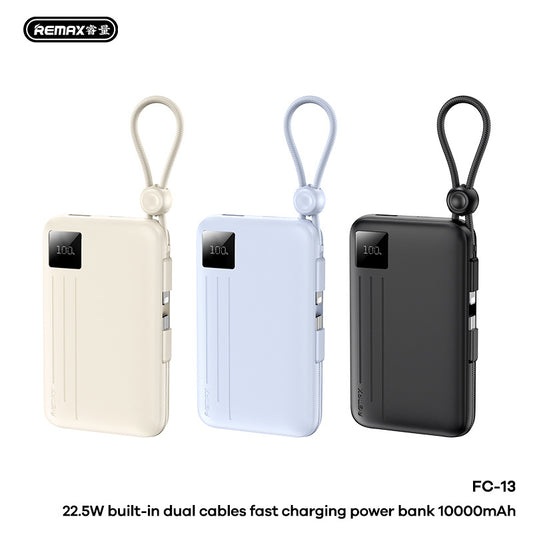 REMAX Portable Power Bank 10000mAh Built in Cable For iPhone 17 ProMax