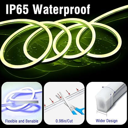 RGB Neon Rope Lights, LED Neon Rope Lights, 3M Music Light Strips for Gaming Rooms, 16 Million Colors, APP Control/WiFi Controller