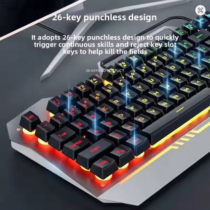 Wolf Spider T101 Metal Floating Game Mechanical Feel Keyboard Mouse Set cable conection