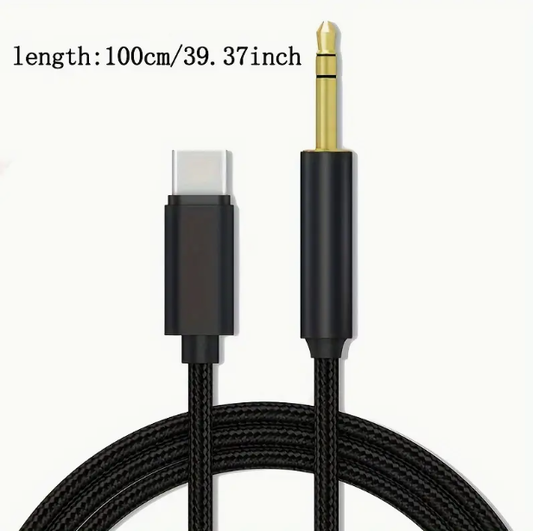 Type-C Car AUX Audio Cable to 3.5mm