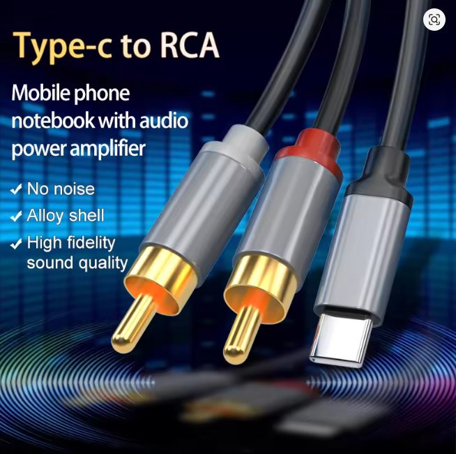 USB C to RCA Audio Cable Type C to 2 RCA Cable for Speaker Amplifier Laptop 1m  USB C Splitter RCA Y