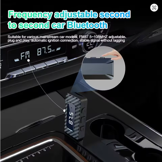 Car Bluetooth 5.3 FM Transmitter Receiver Handsfree Call Mini USB Wireless Adapter Auto Audio with LED Display For Car FM Radio
