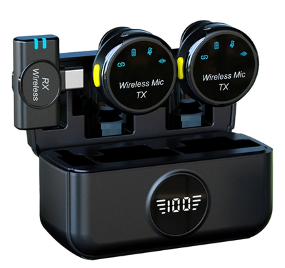 Wireless Magnetic Button Collar Microphone Noice reduction Mic 40H Battery Lavalier Mic