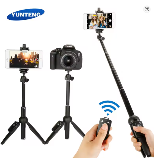 YUNTENG YT-9928 Mini Foldable 3 in 1 Selfie Stick Tripod Monopod Bluetooth Remote for phone  Gopro Hero