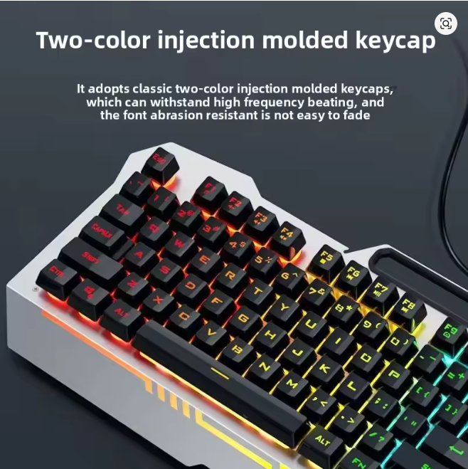 Wolf Spider T101 Metal Floating Game Mechanical Feel Keyboard Mouse Set cable conection