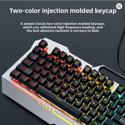 Wolf Spider T101 Metal Floating Game Mechanical Feel Keyboard Mouse Set cable conection
