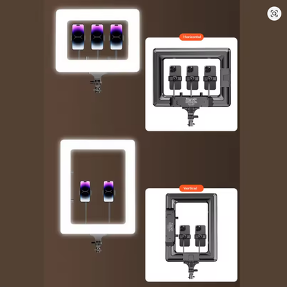 18 inch Ring Light with Tripod Stand Dimmable 64W 2000-7500K Photo Studio Light for Vlog Video Shooting Makeup Selfie Ring Light