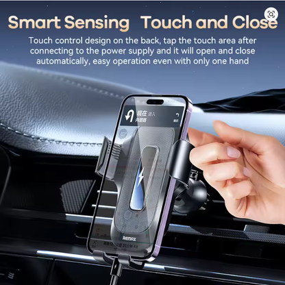 REMAX Smart Wireless Charging Electric Car Holder For 4-7" Mobile Phones 15W Max Fast Charge