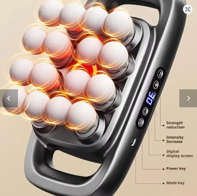 5V 24W Multi-head Fascia Gun Deep Relaxation Muscle Red Light Deep Tissue Body Muscle Massage Gun