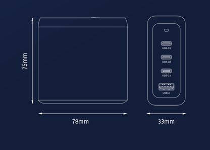 100W GaN USB C Charger, Nexode 4 Ports Charging Station