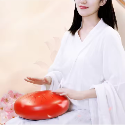 10 Inch Steel Tongue Drum, 11 Note Tambourine With Drumsticks For Meditations Tambourine Instrument