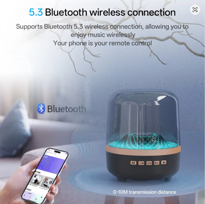 Breathing Lamp Hi-Fi Acoustic Wireless Soundbar Portable Speaker for Home Theater